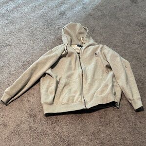 Ralph Lauren Cream and Gray Knit Hoodie